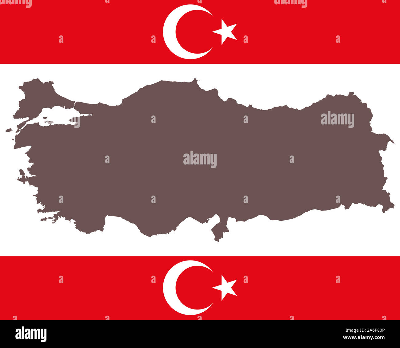 Map of Turkey on background with flag Stock Photo - Alamy