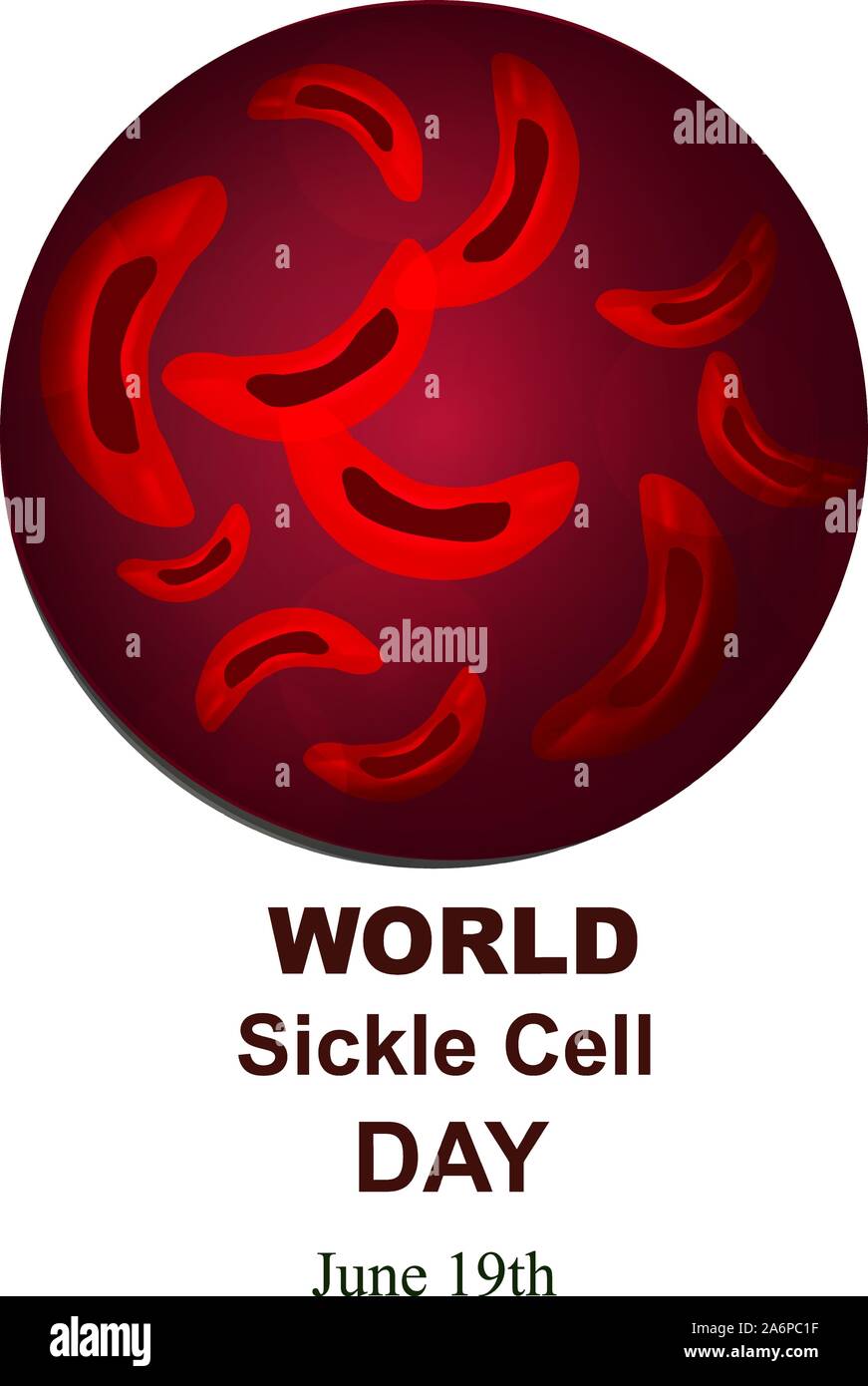 Banner sickle cell anemia. World Sickle Cell Anemia Day 19 June. Red