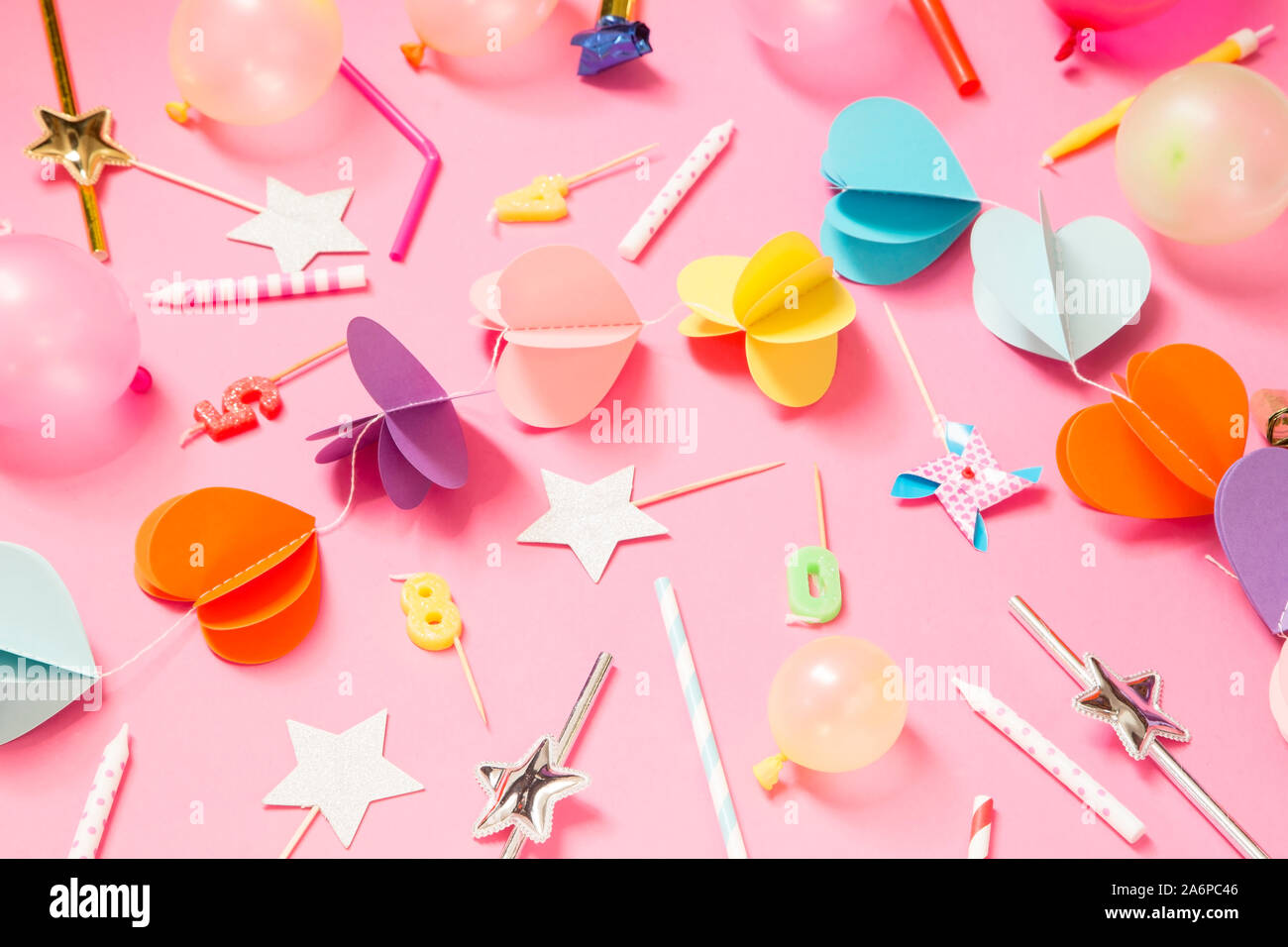 Rarty accessory on pink background Stock Photo