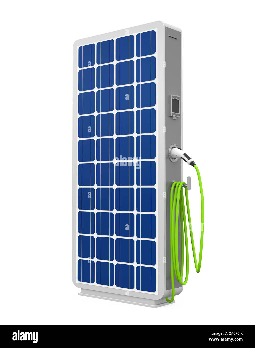 Solar Panel Car Charging Station Isolated Stock Photo - Alamy