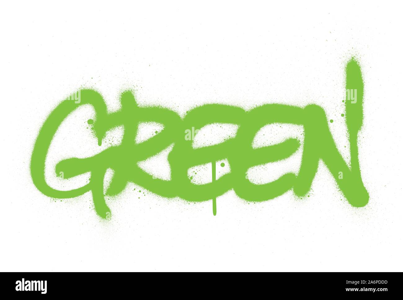 graffiti green word sprayed in green over white Stock Vector