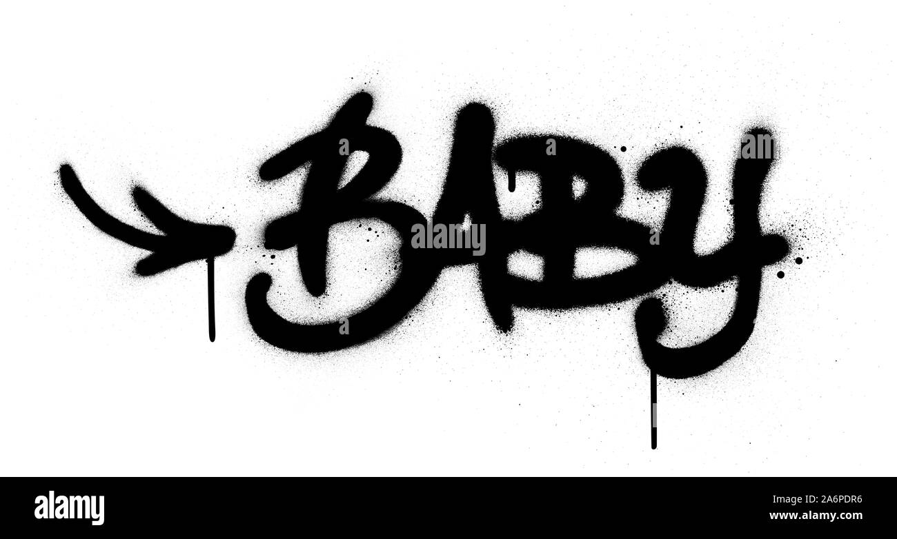 graffiti baby word sprayed in black over white Stock Vector Image & Art