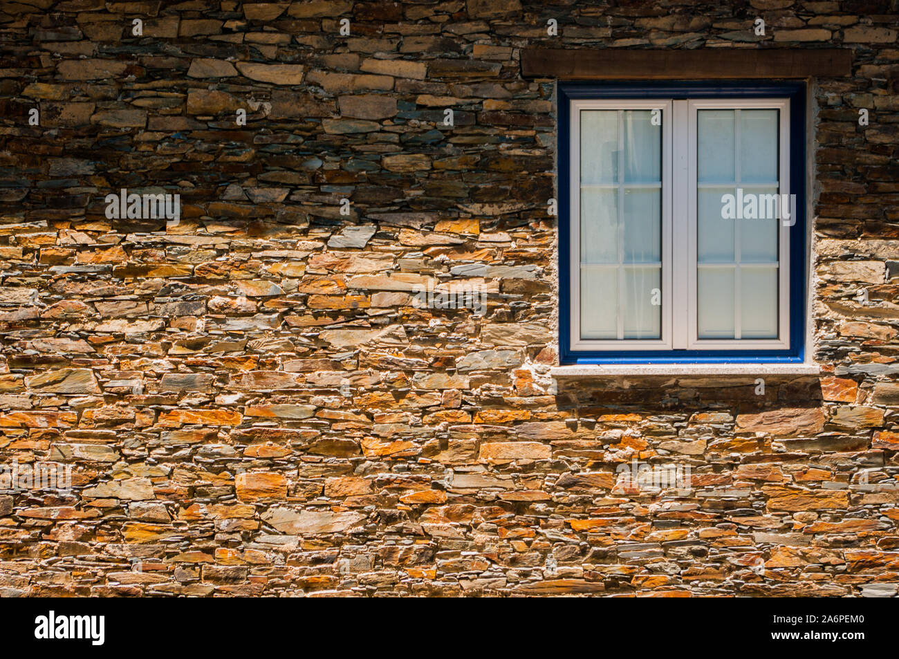Blue Window over shale house Stock Photo Alamy