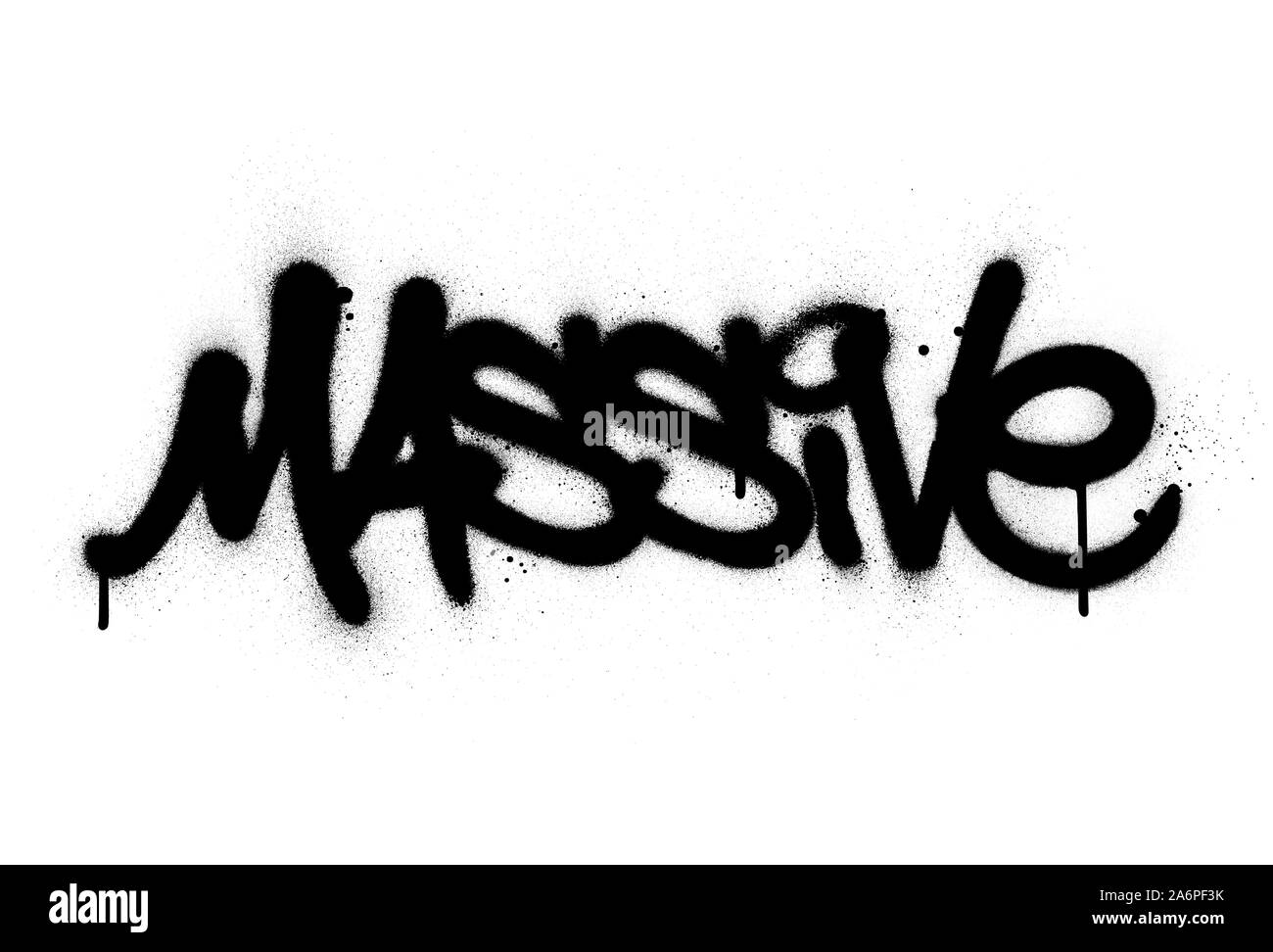 graffiti massive word in black over white Stock Vector
