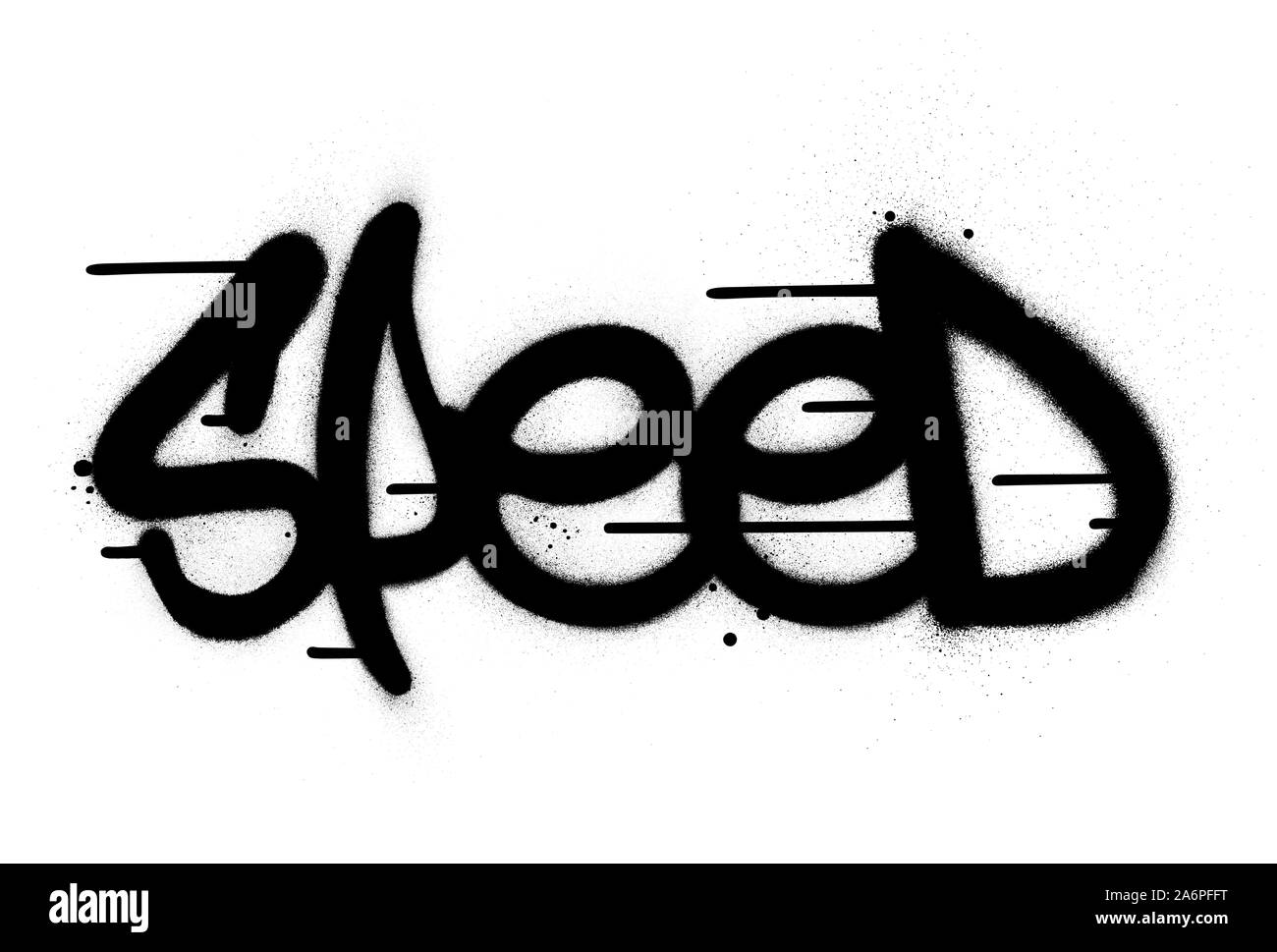 graffiti speed word sprayed in black over white Stock Vector Image