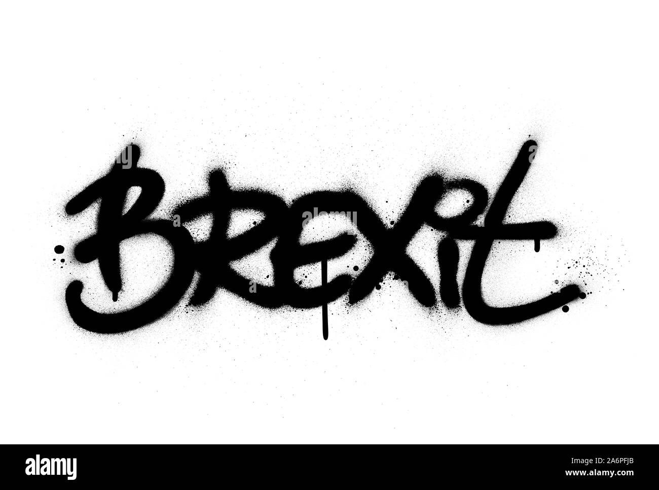graffiti brexit word sprayed in black over white Stock Vector