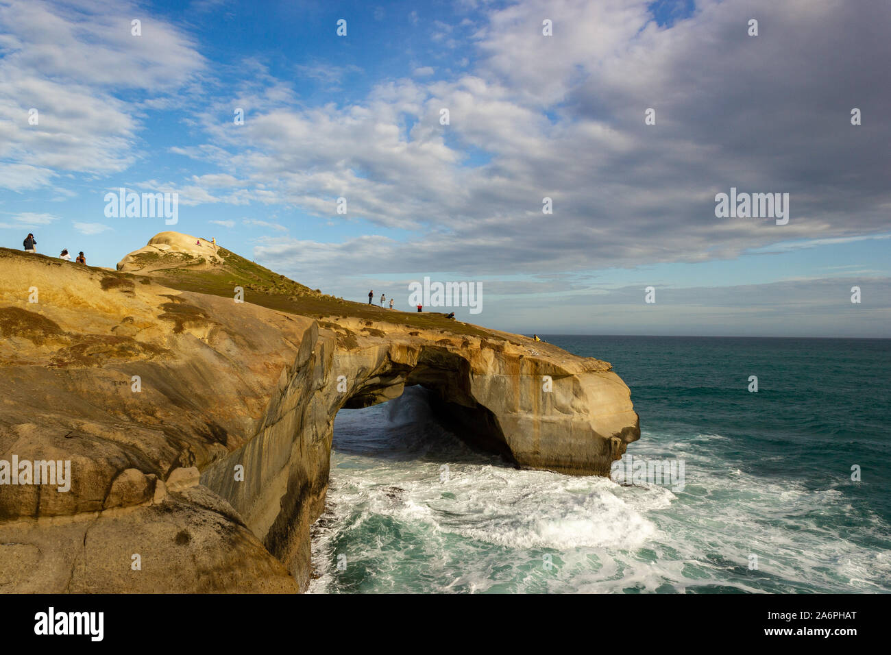 Tunnel Beach southwest of the city centre of Dunedin. Tunnel Beach