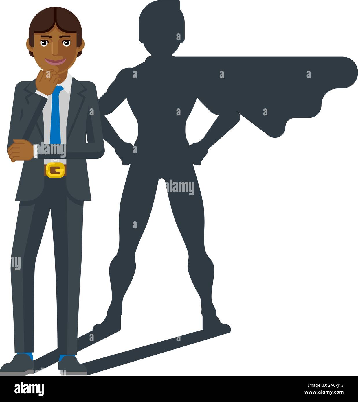 Business Person Super Hero Cartoon Mascot Stock Vector