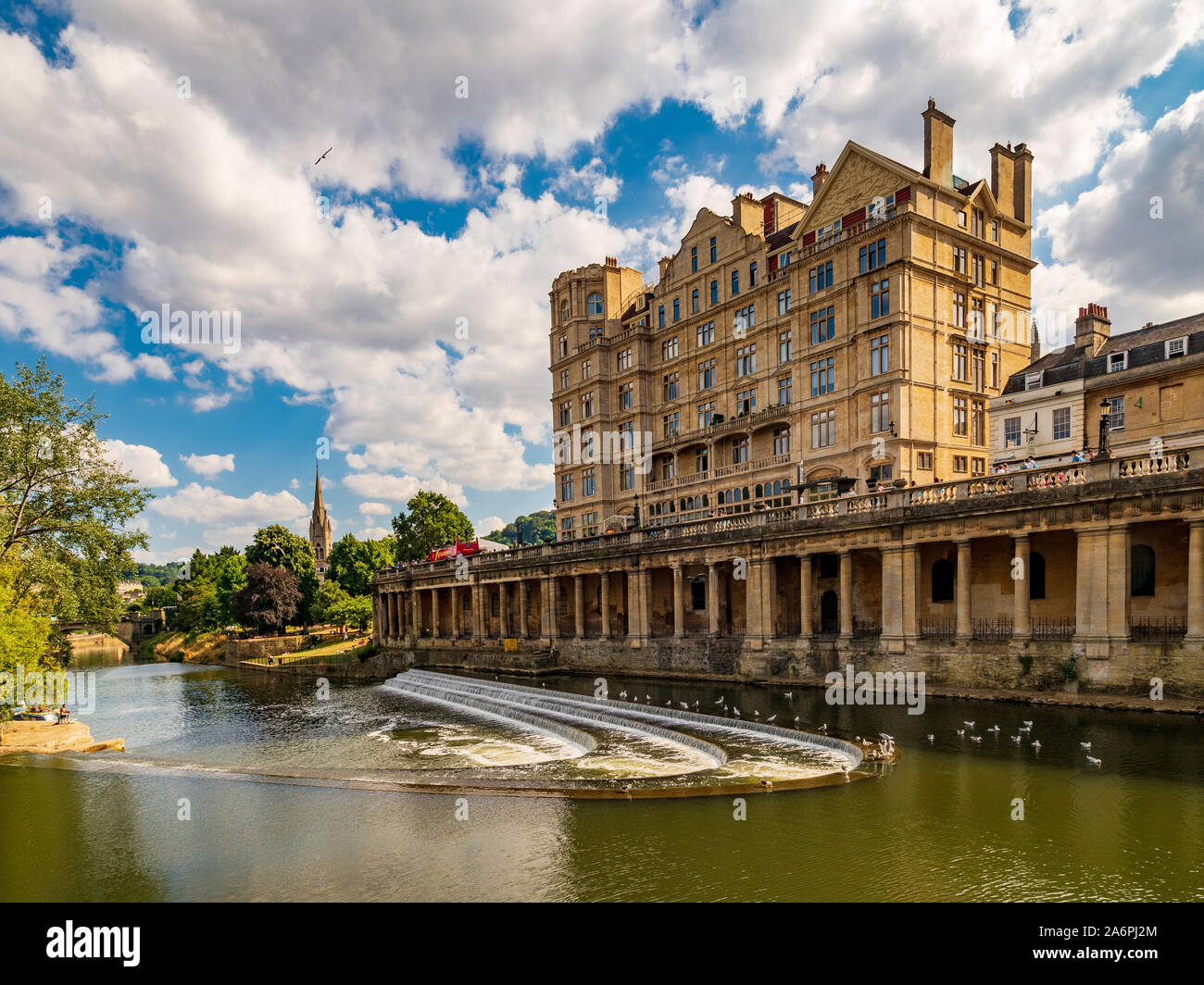 Pulteney Weir and Parade Gardens, Bath, Somerset, UK Stock Photo Alamy