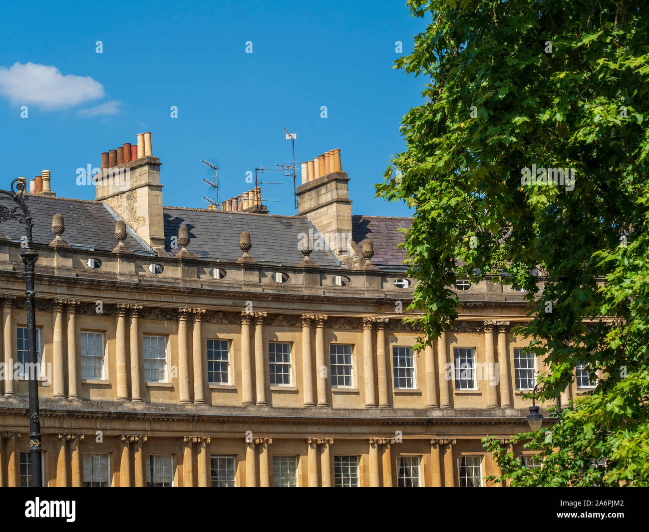 The Circus is a historic street of large townhouses in the city of Bath, Somerset, England, forming a circle with three entrances. Designed by the pro Stock Photo