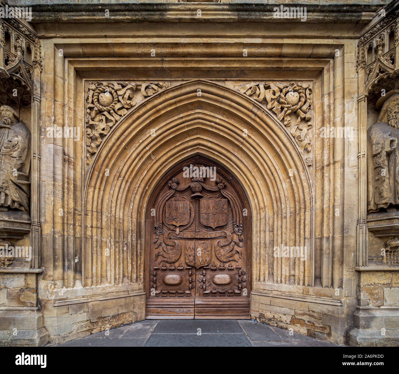 Ornate entrance, west façade of Bath Abbey, Bath, Somerset, England Stock Photo Alamy