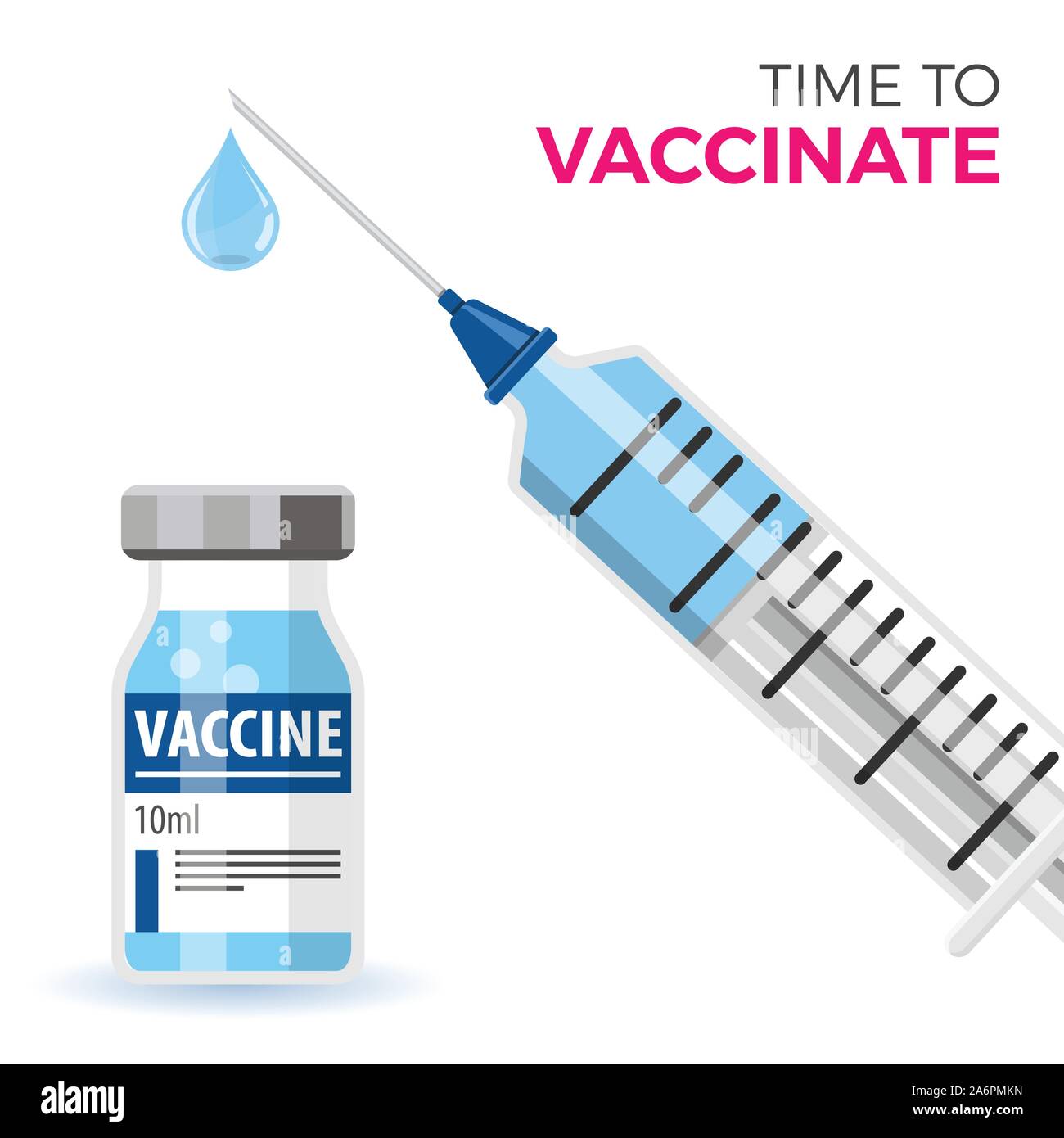 Plastic medical syringe and vial vaccine icon Stock Vector Image & Art ...