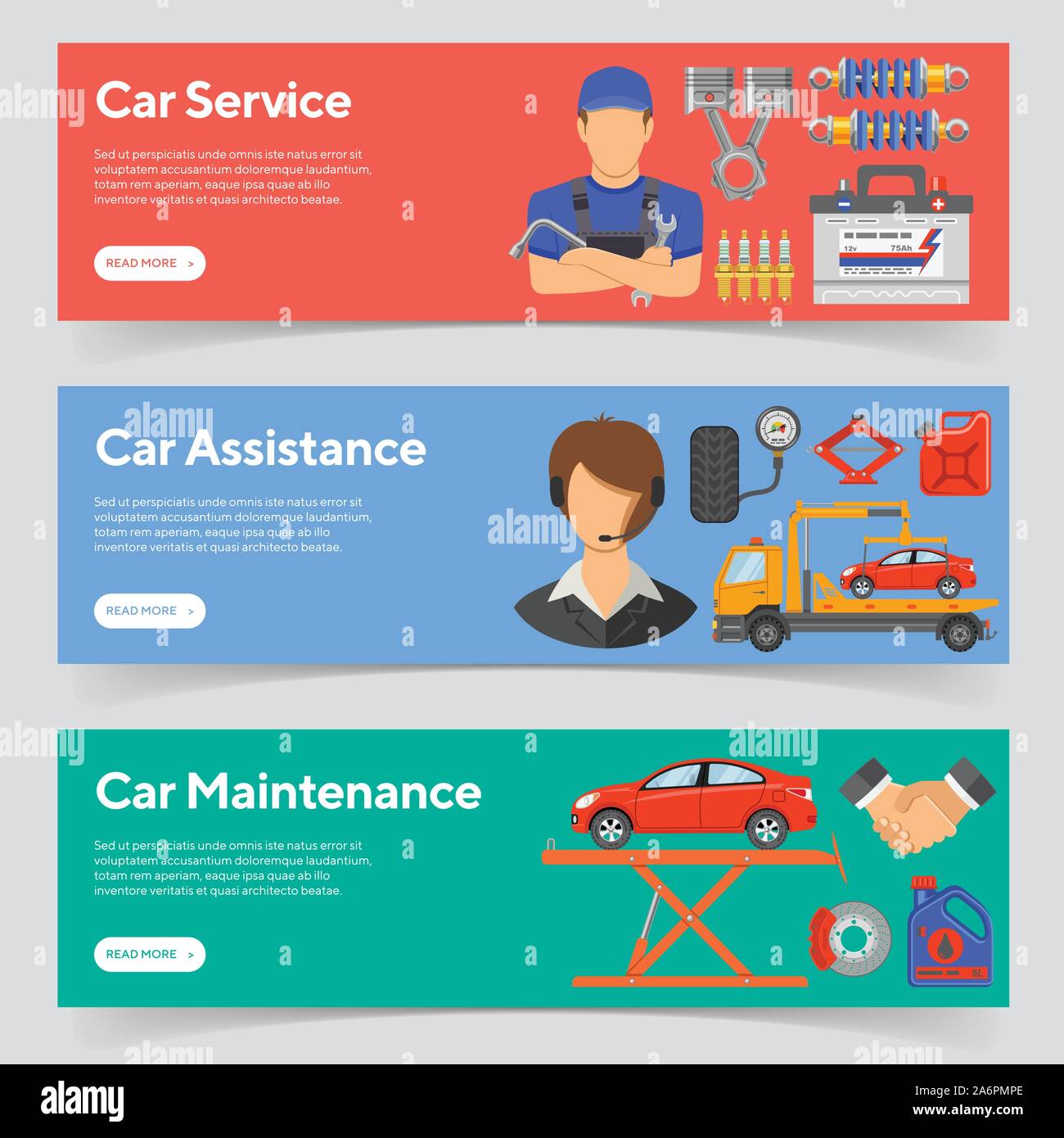 Car Service Banners Stock Vector