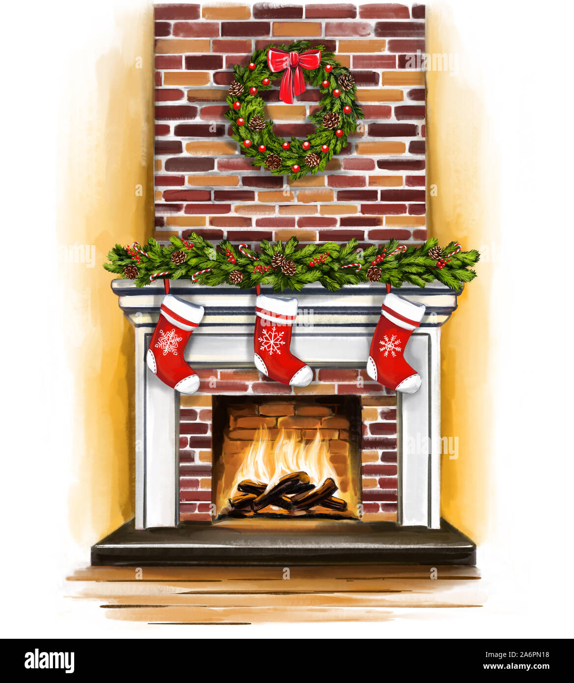 Fireplace cartoon hi-res stock photography and images - Alamy