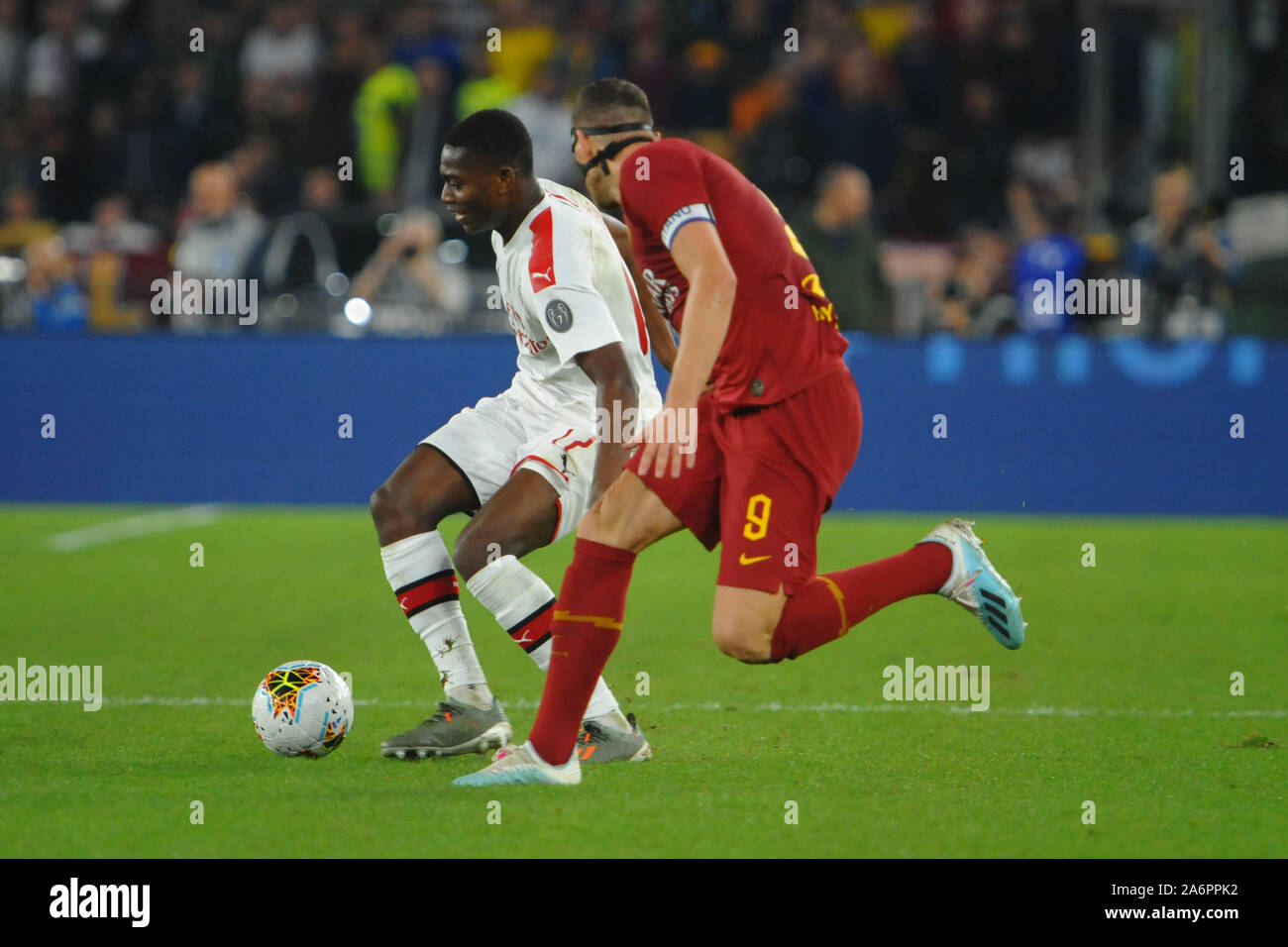 rafael leao (milan) during AS Roma vs AC Milan, Roma, Italy, 27 Oct 2019, Soccer Italian Soccer Serie A Men Championship Stock Photo