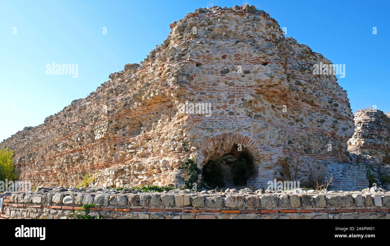 A wall that was built more than 15 centuries ago in Hisarya, Bulgaria Stock Photo