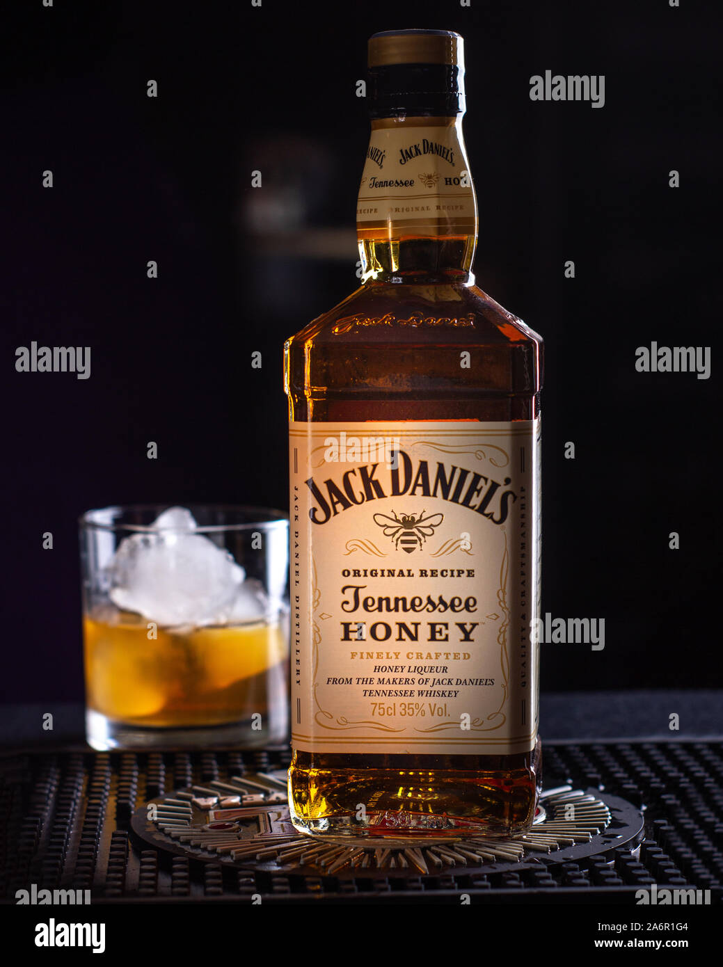 Bottle of whiskey whisky Jack Daniels. - Santiago, Chile 1 october 2019  Stock Photo - Alamy