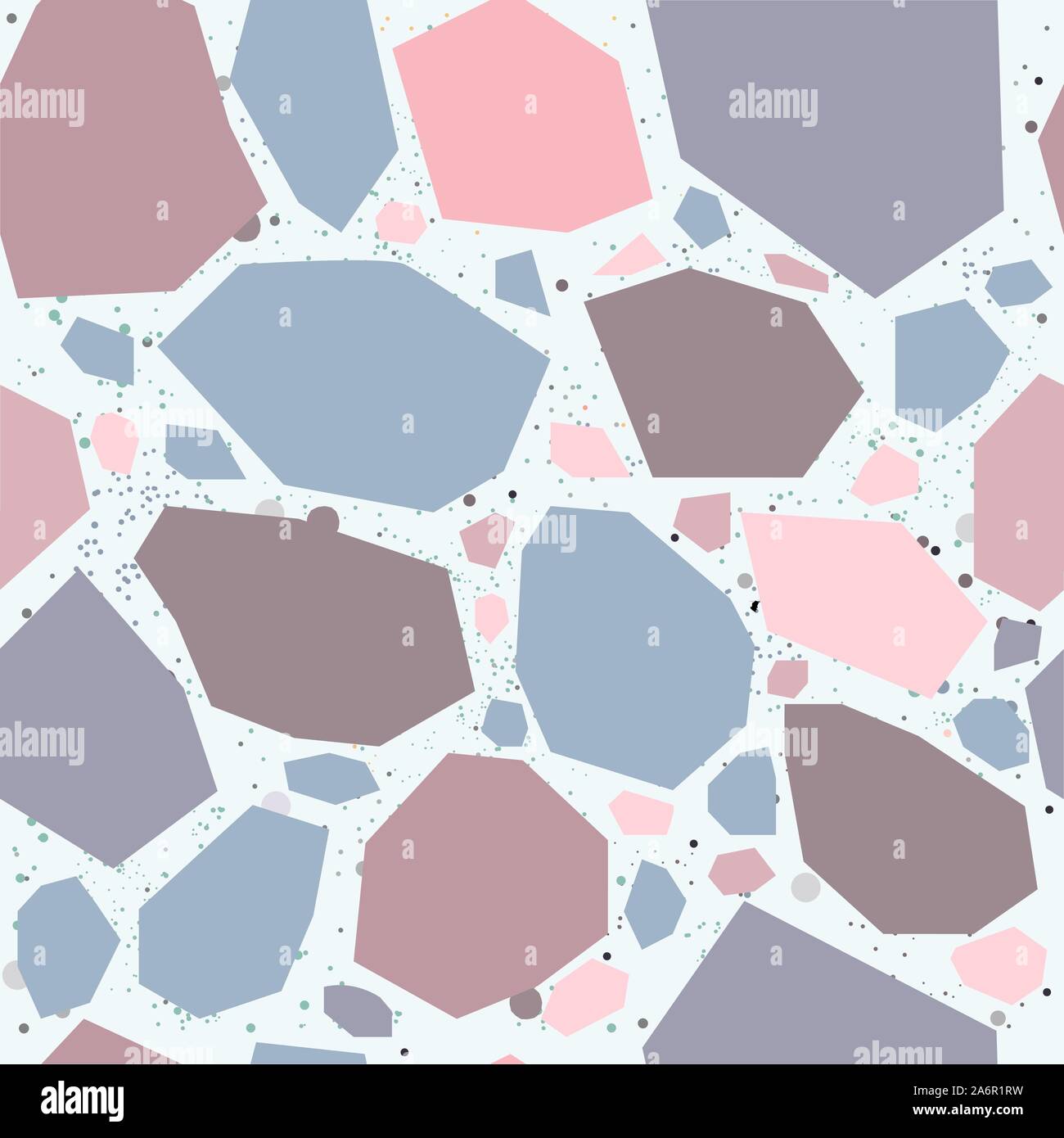 Cute Seamless Pattern with colorful geometric shapesl on paper background with dots. Hand Drawn. Vector Illustration. Stock Vector