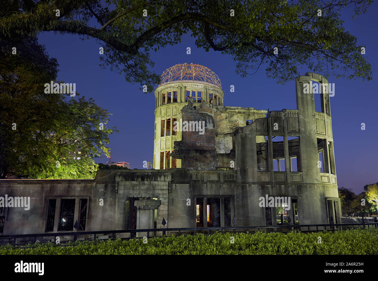 Night illumination of the Atomic Bomb Dome, the former Hiroshima Prefectural Industrial