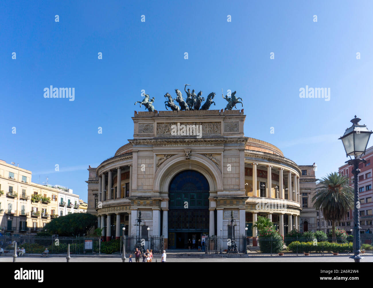The Teatro Politeama, Garibaldi, it is the home of  Orchestra Sinfonica Siciliana.completed in 1891. Stock Photo