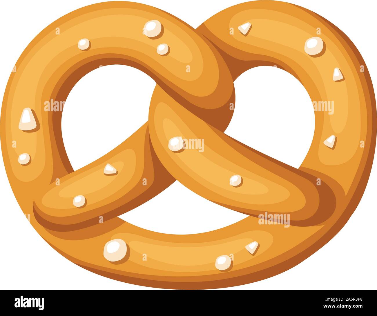 Pretzel with salt isolated on a white background Stock Vector Image ...