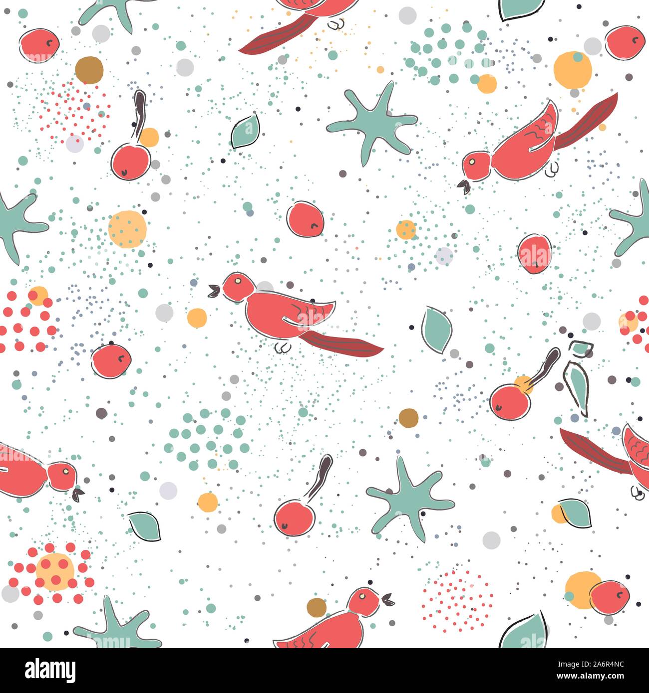 Cute Seamless Pattern with pears and dotted background. hand Drawn ...