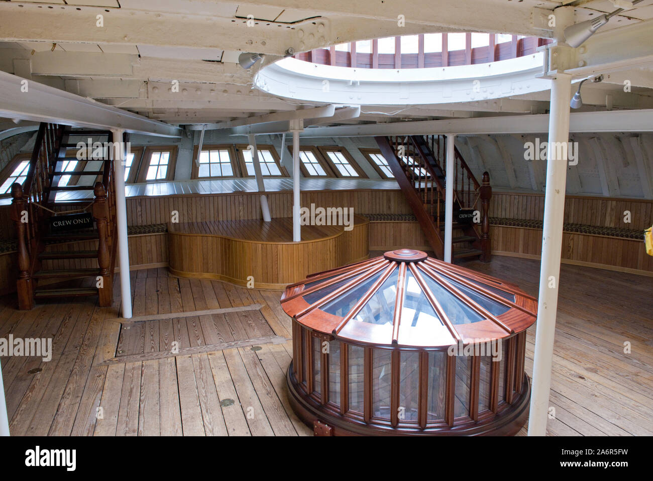 Interior of captians cabin at stern of SS Great Britain steamship museum. Bristol, England. Stock Photo