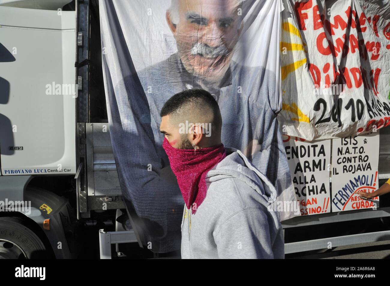 Milan (Italy), 26 October 2019, demonstration in support of the Kurdish people Stock Photo