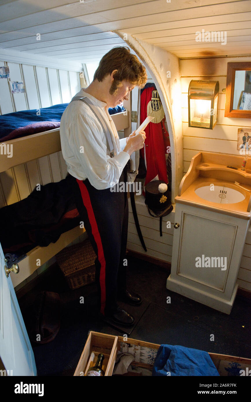 Officer cabin in SS Great Britain steamship museum. Bristol, England. Stock Photo
