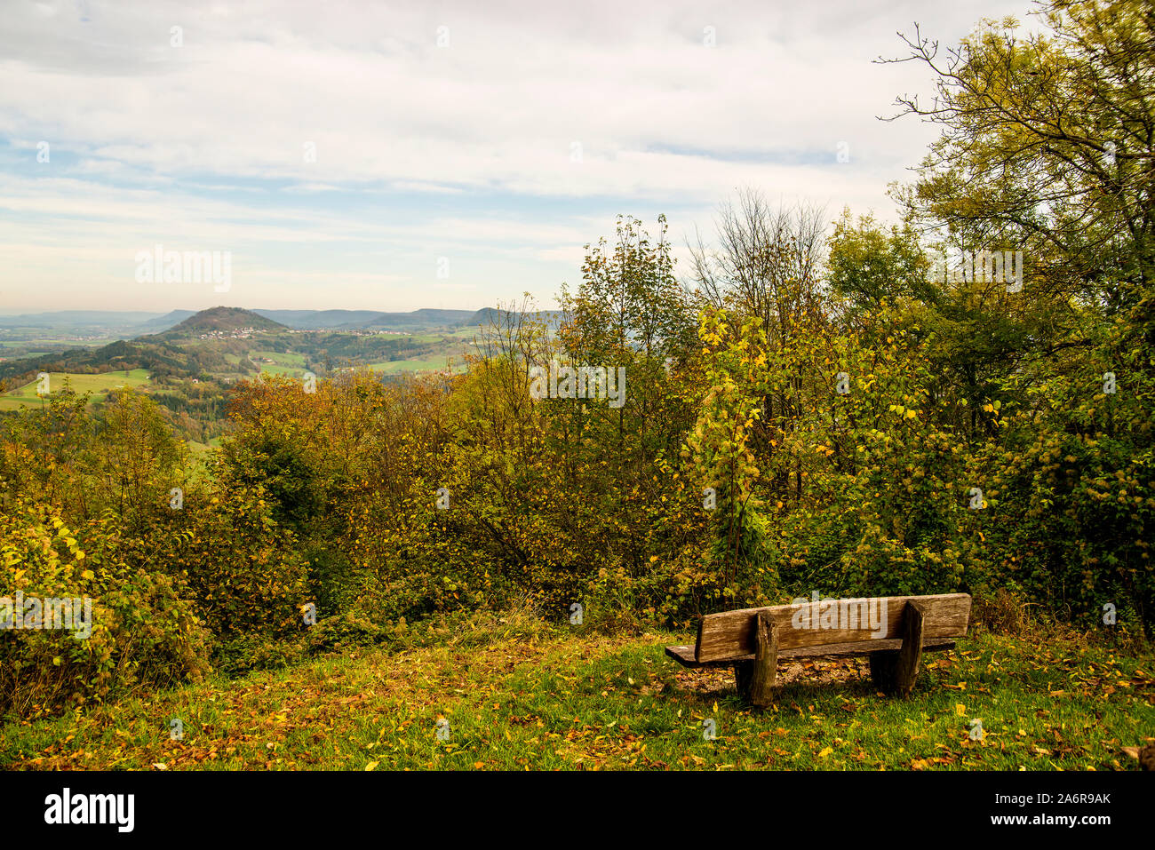 Panoramic view of the hill Hohenstaufen, Germany, to the east Stock Photo