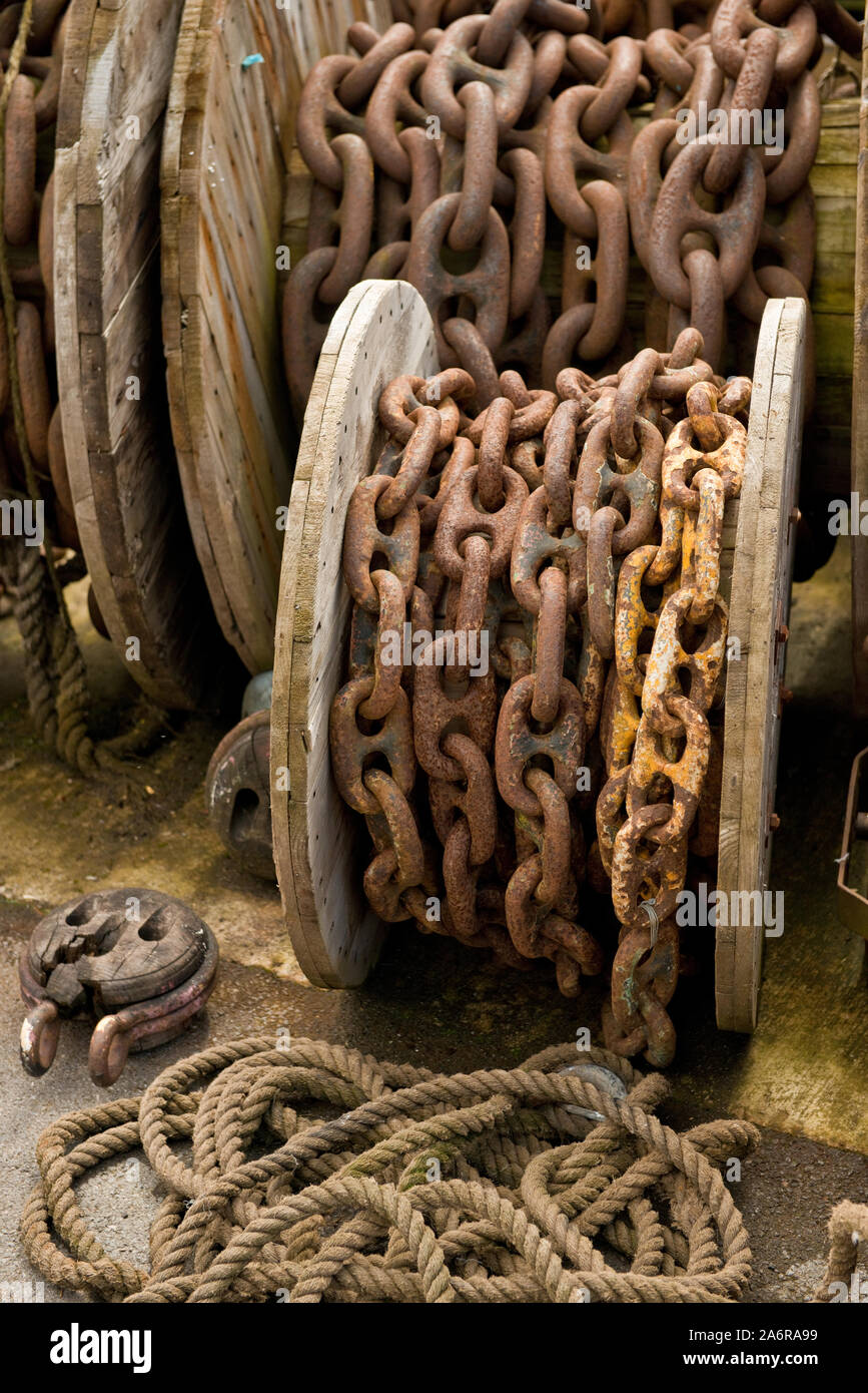 Anchor chain next to SS Great Britain steamship museum. Bristol, England Stock Photo