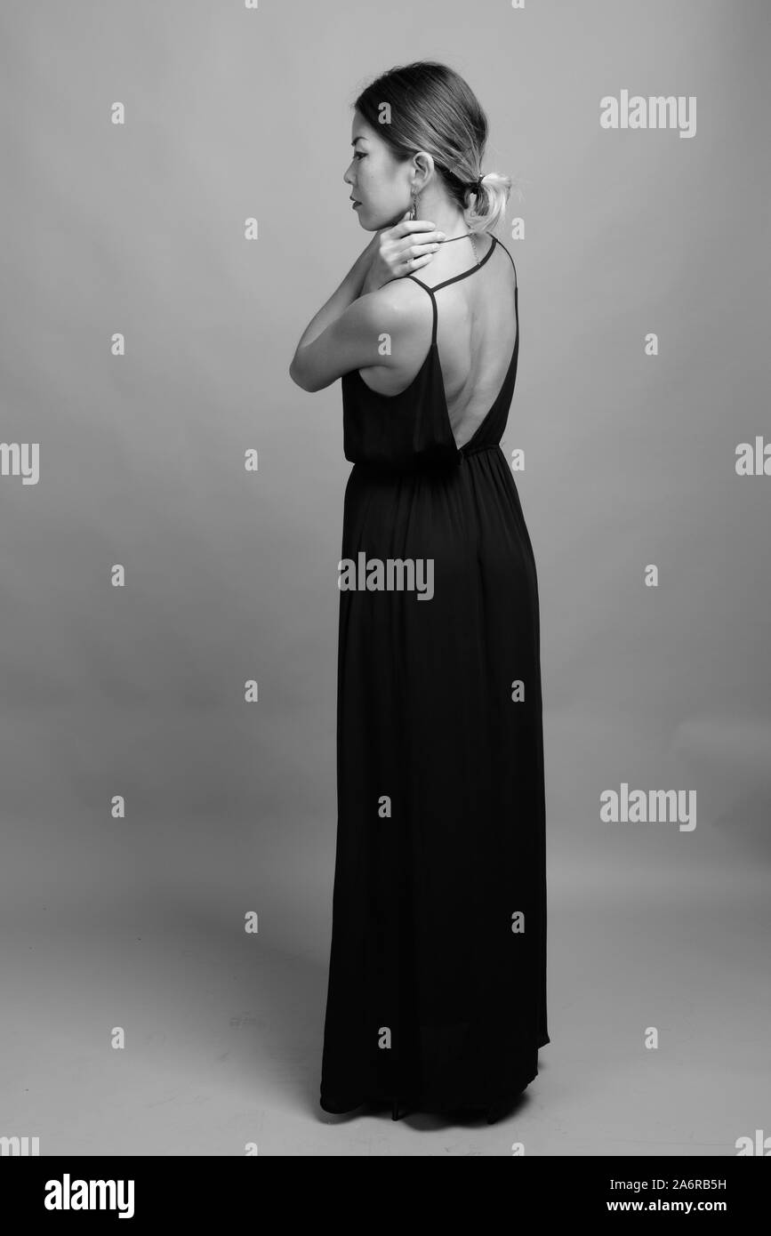 Woman gray hair rear view Black and White Stock Photos & Images - Alamy