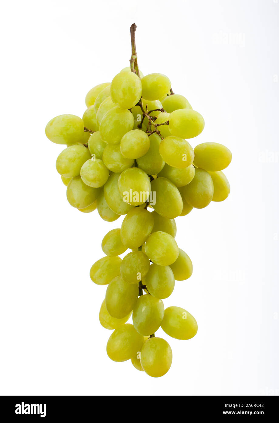 Fresh green grapes isolated on white background Stock Photo - Alamy