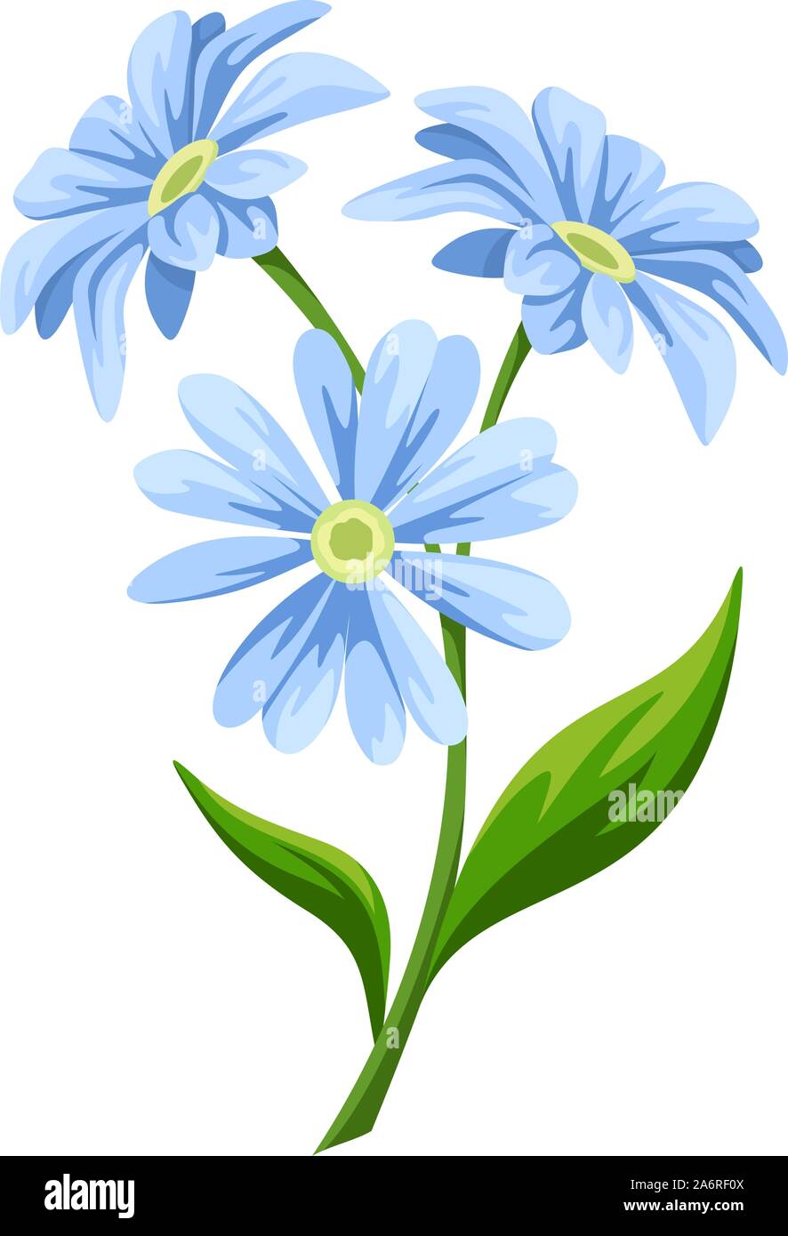 Blue forget-me-not flowers. Vector illustration Stock Vector Image & Art -  Alamy