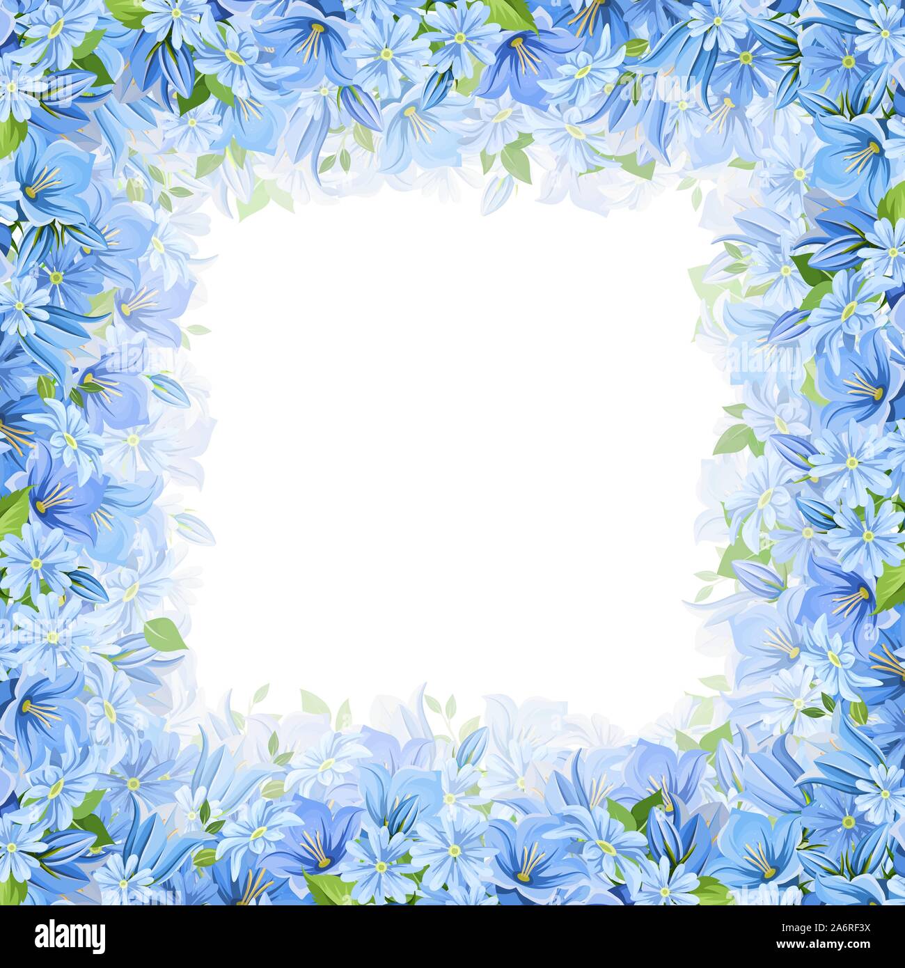 Vector background frame with blue flowers Stock Vector Image & Art - Alamy