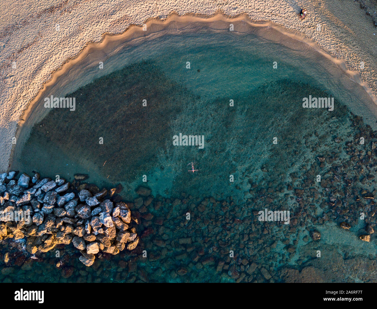 Small beach in front of the church of Piedigrotta in Pizzo Calabro ...