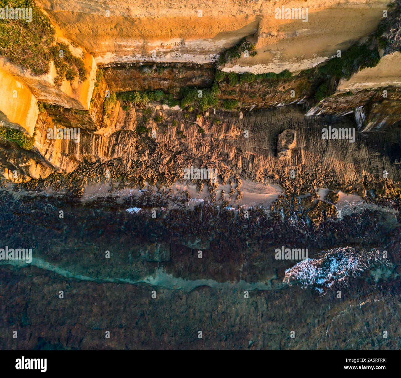 Aerial view of rocks in the sea. Overview of the seabed seen from above ...