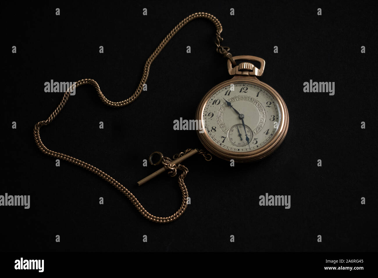 Antique Gold Pocket Watch with Gold Chain Stock Photo Alamy