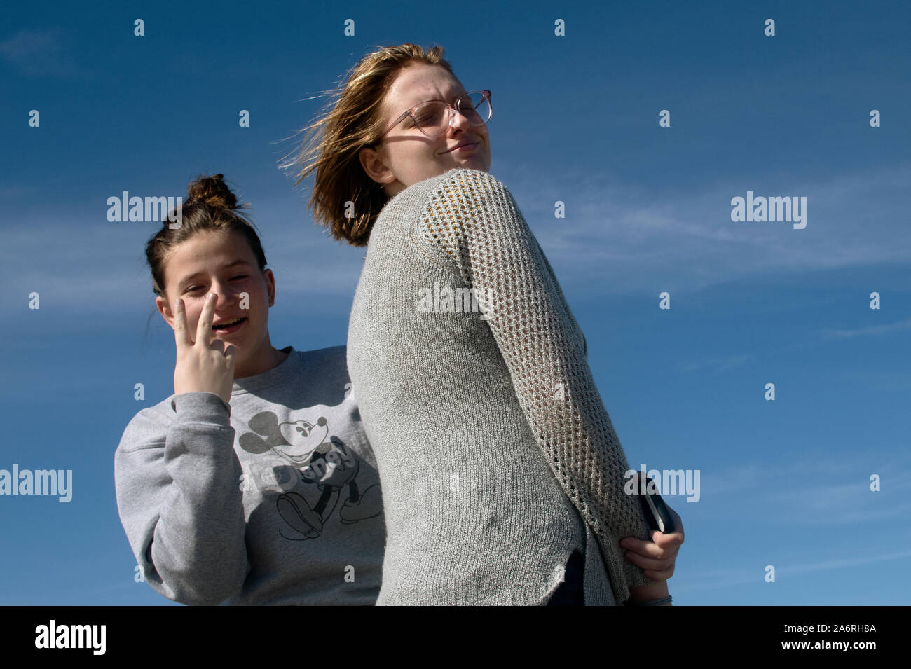 Two girls posing Stock Photo