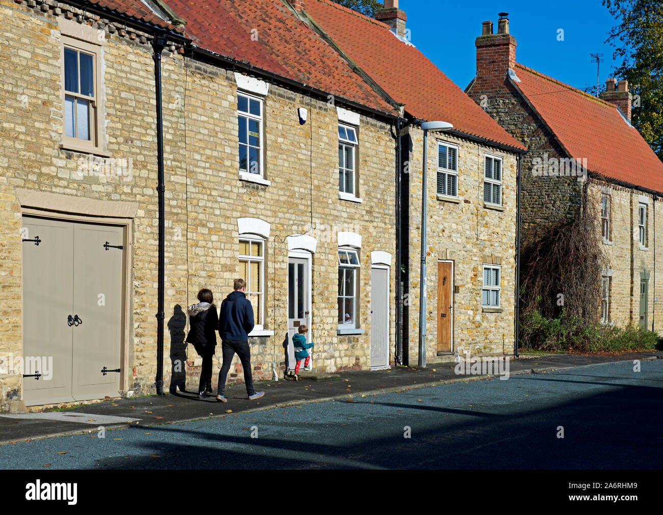 Houses in the village of North Newbald, East Yorkshire, England UK
