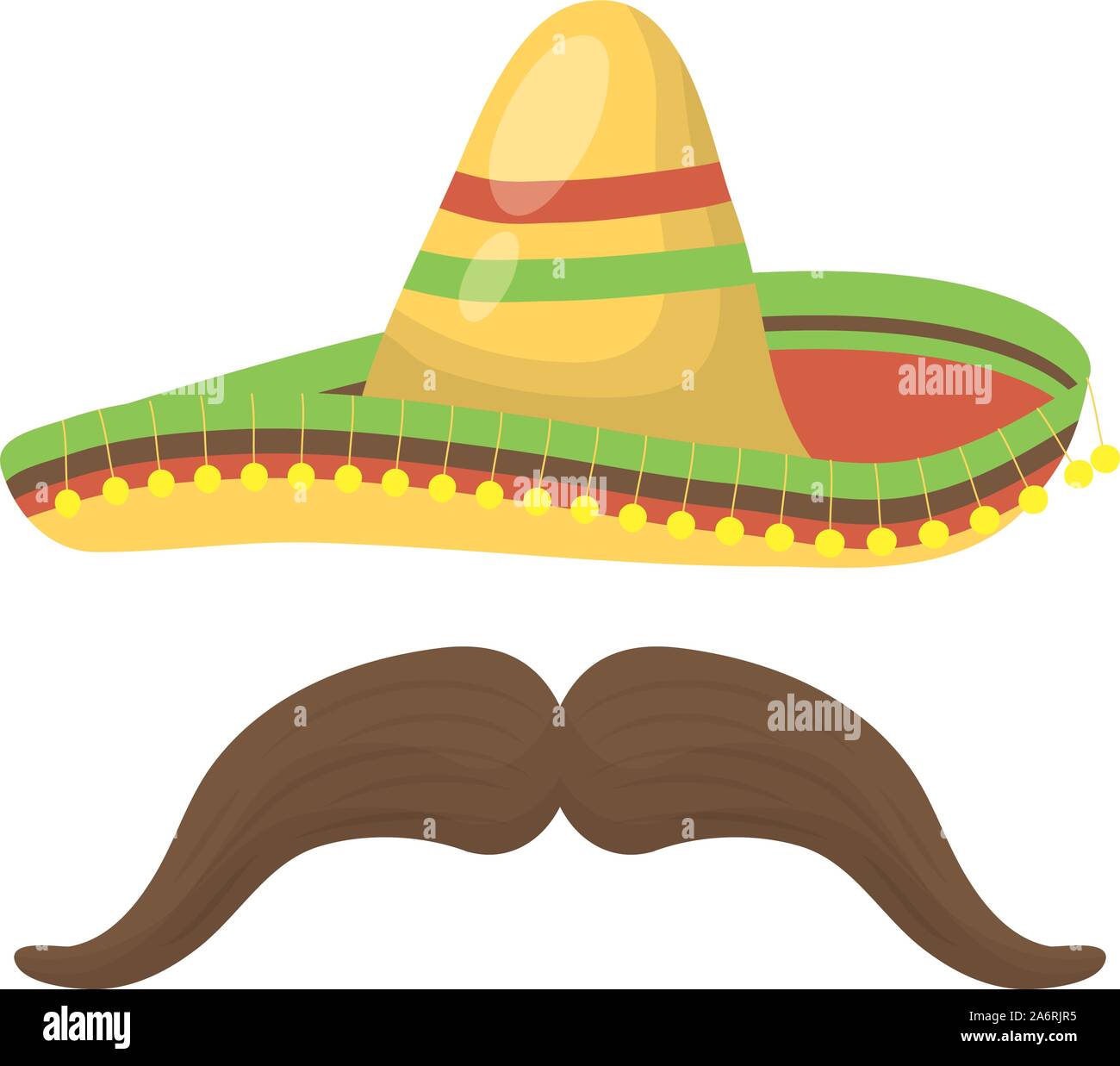 traditional mexican hat with mustache Stock Vector Image & Art - Alamy
