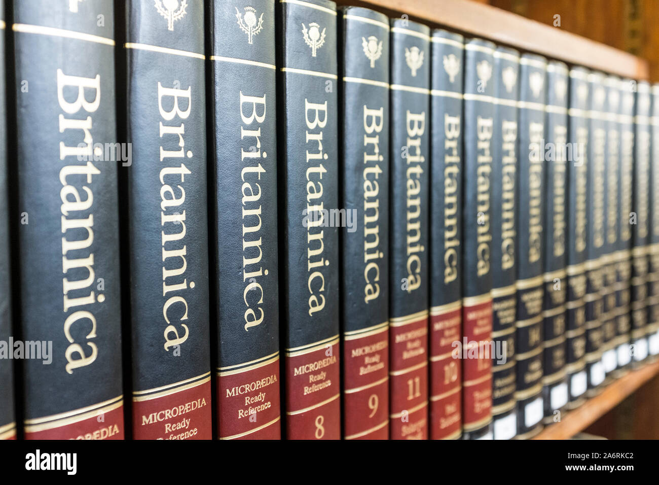 Britannica Micropedia volumes, Bristol Central Library, UK Stock Photo