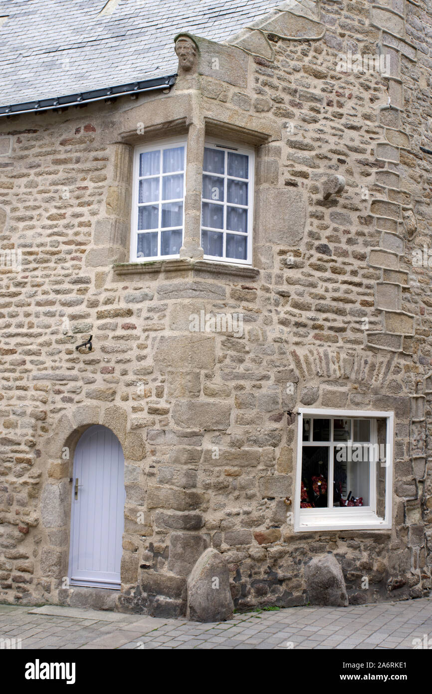 Guerande, old granite house. Stock Photo