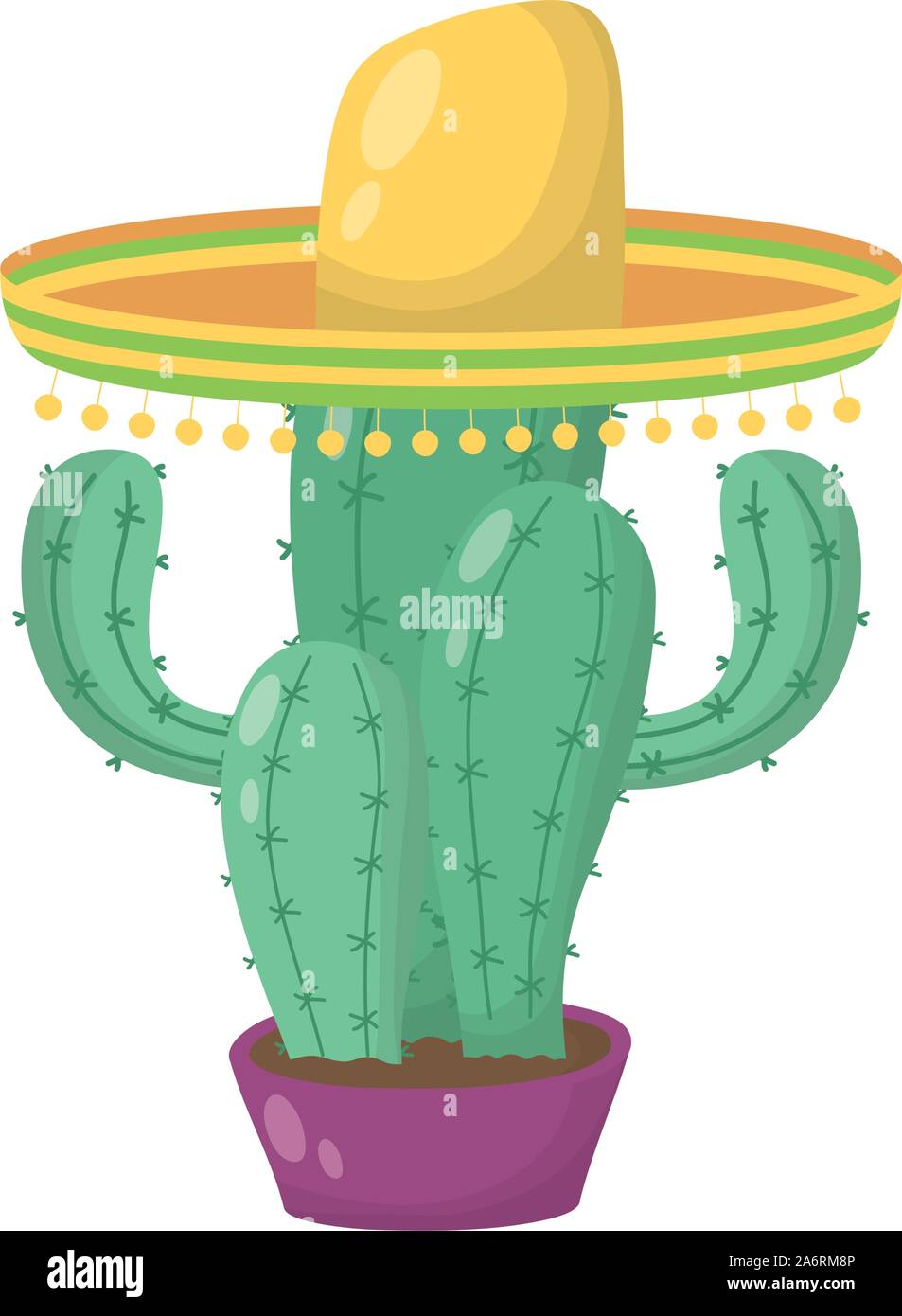cactus mexican with traditional hat Stock Vector Image & Art - Alamy