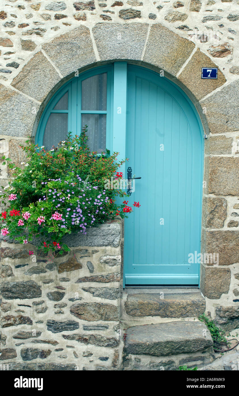 Doorway in La Roche Bernard Stock Photo