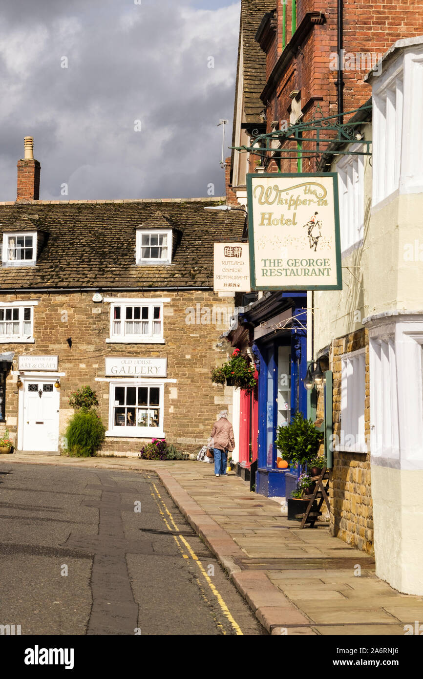 The Whipper-In hotel in Market Place, Oakham, Rutland, England, UK, Britain Stock Photo