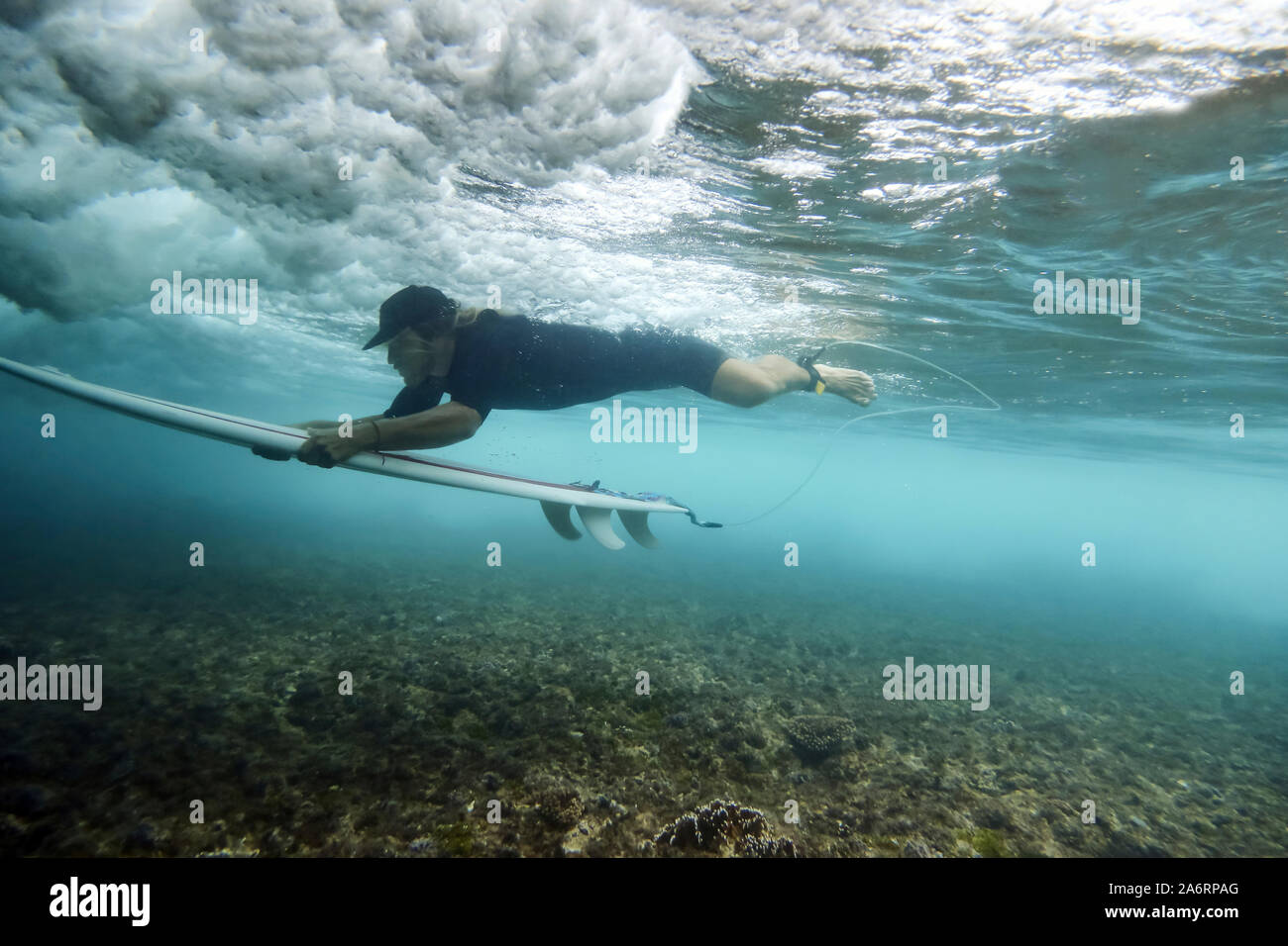 Underwater view of surfer Stock Photo Alamy