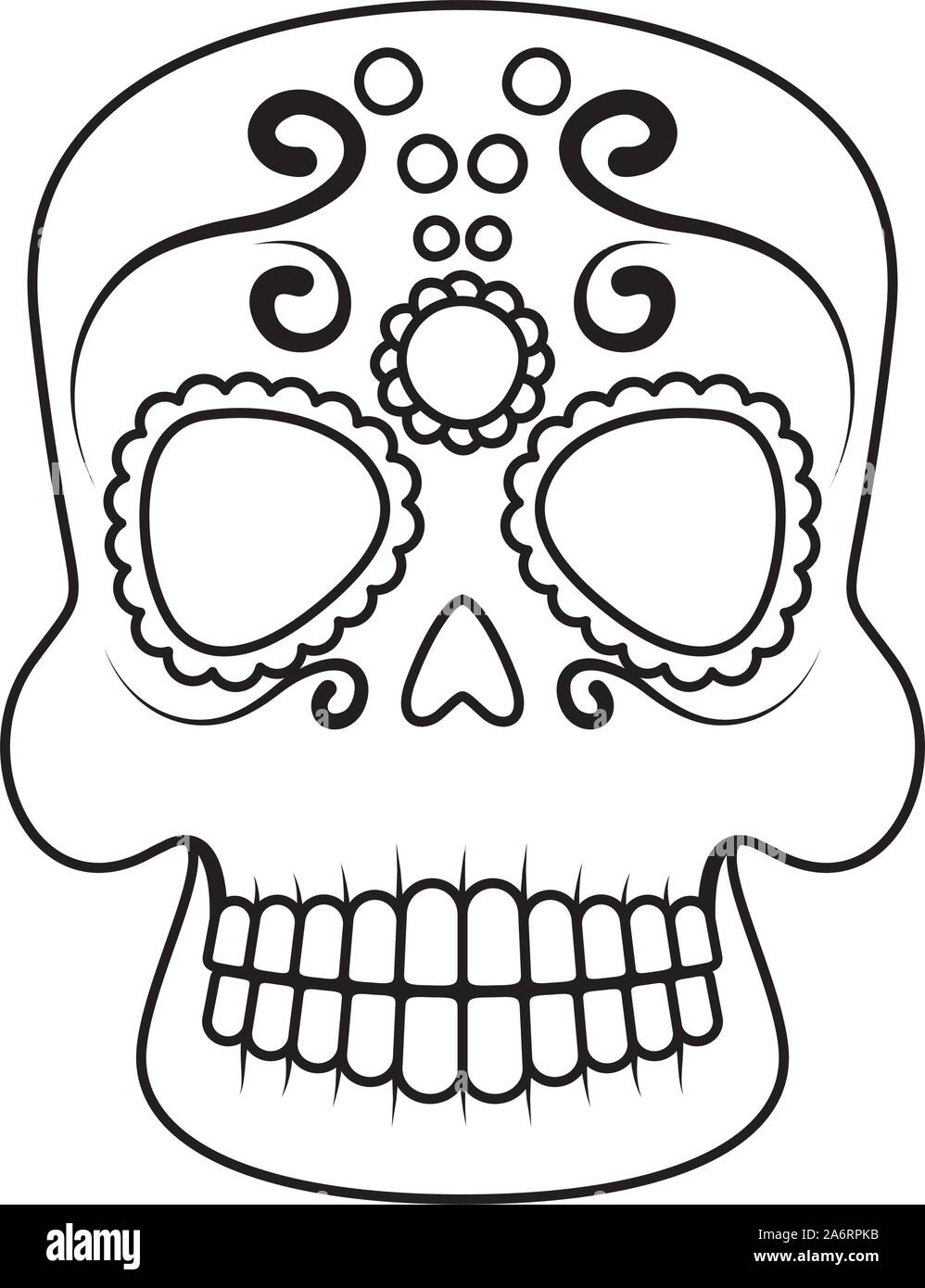 traditional mexican skull head icon Stock Vector Image & Art - Alamy