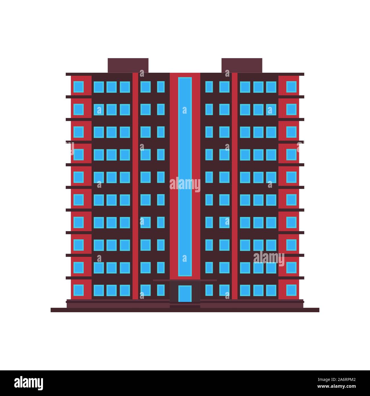 Building city business vector icon architecture office. Urban construction town exterior real estate. Skyline cityscape structure Stock Vector