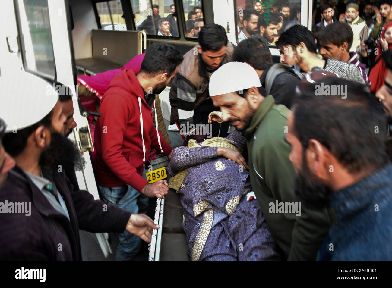 Injured woman on stretcher hi-res stock photography and images - Alamy